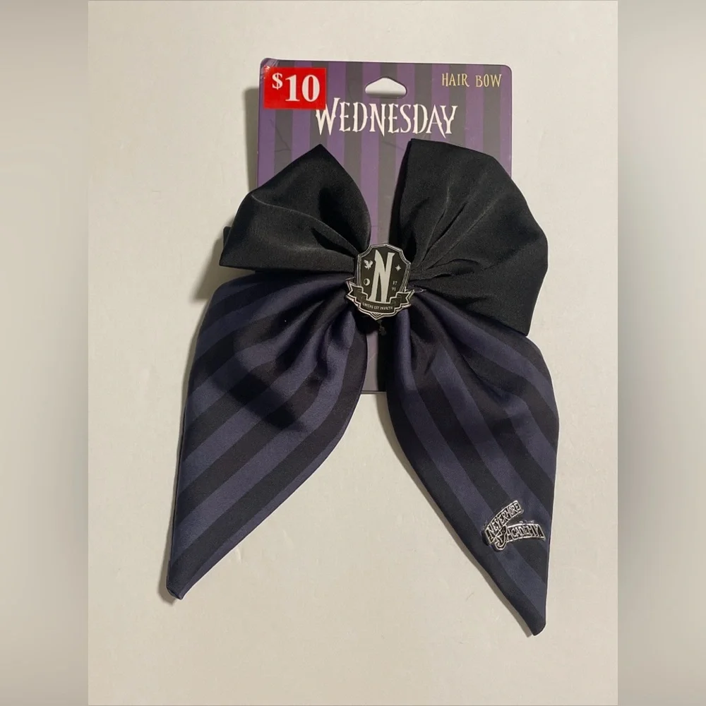 Wednesday Addams Hair Bow Halloween Gothic Costume New